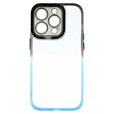 Husa iPhone 14 Pro, Premium Cu Protectie Camera, Negru - Albastru